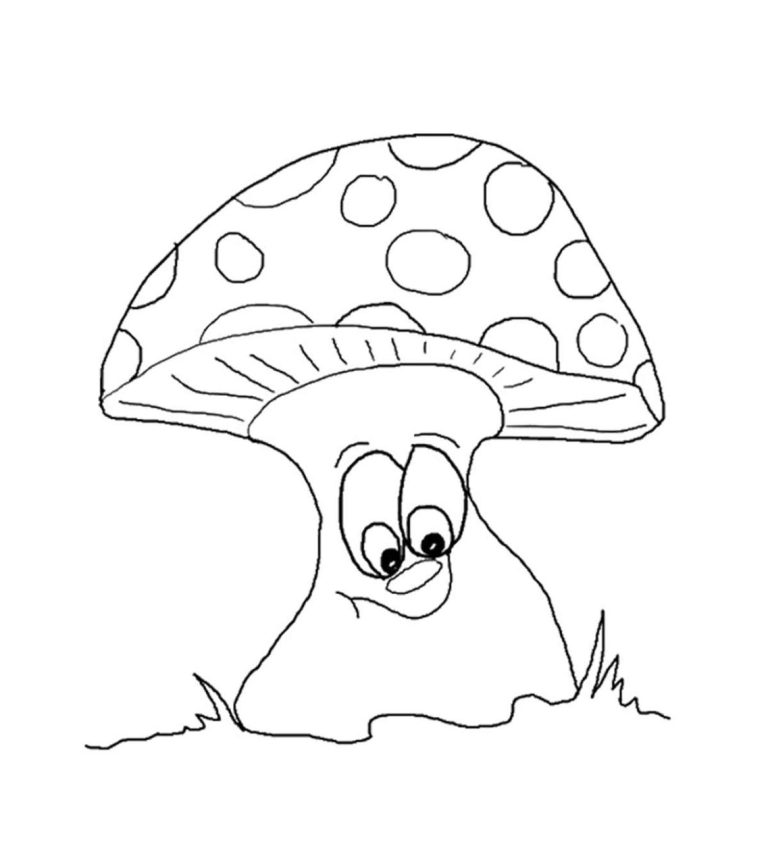 Mushroom Coloring Pages Easy