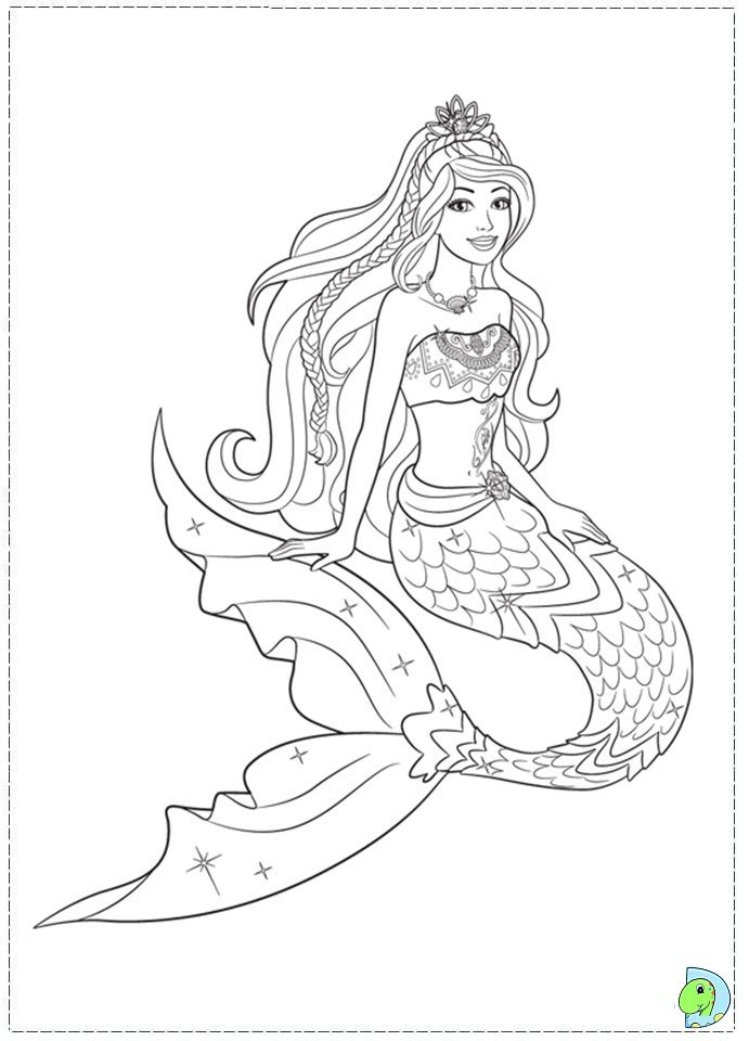 Coloring Page Mermaid Queen