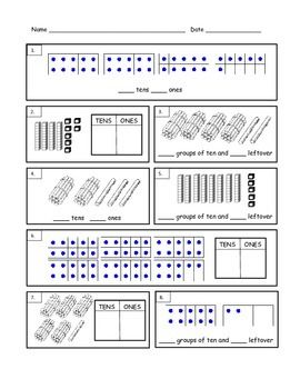 First Grade Math Counting Tens And Ones Worksheets