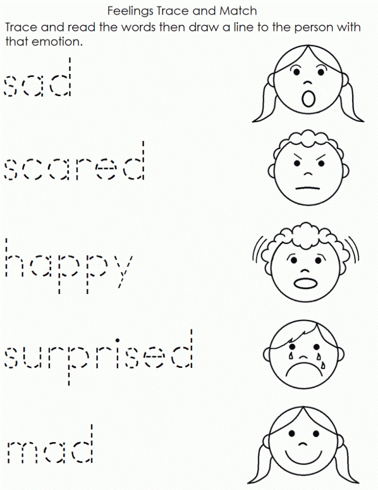 Feelings Worksheets For Children