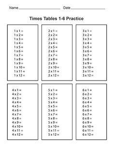 Blank Printable Times Table Sheets