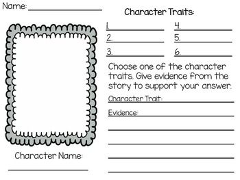 5th Grade Inferring Character Traits Worksheet