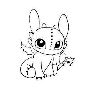 Toothless Baby Dragon coloring page, Easy dragon drawings, Dragon drawing