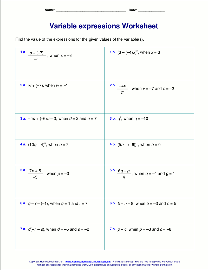5th Grade Simplifying Algebraic Expressions Worksheets Worksheetpedia