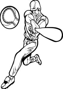 nice Perfect Playing Baseball Man Coloring Page Baseball coloring
