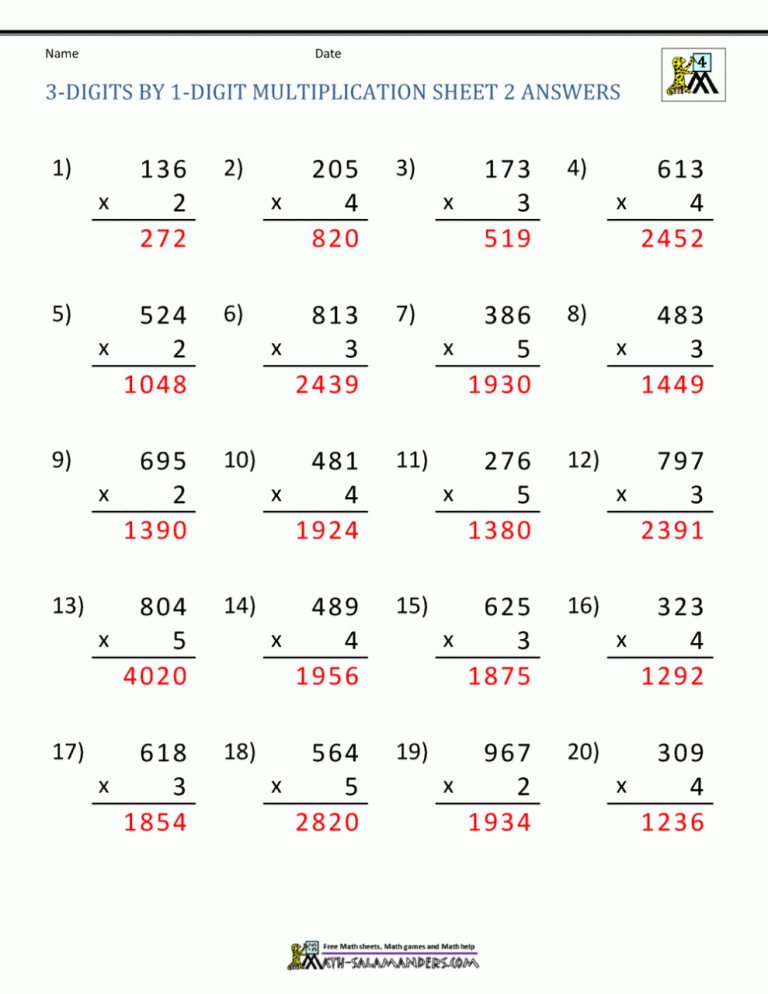 Multiplying Fractions Grade 4 Worksheets