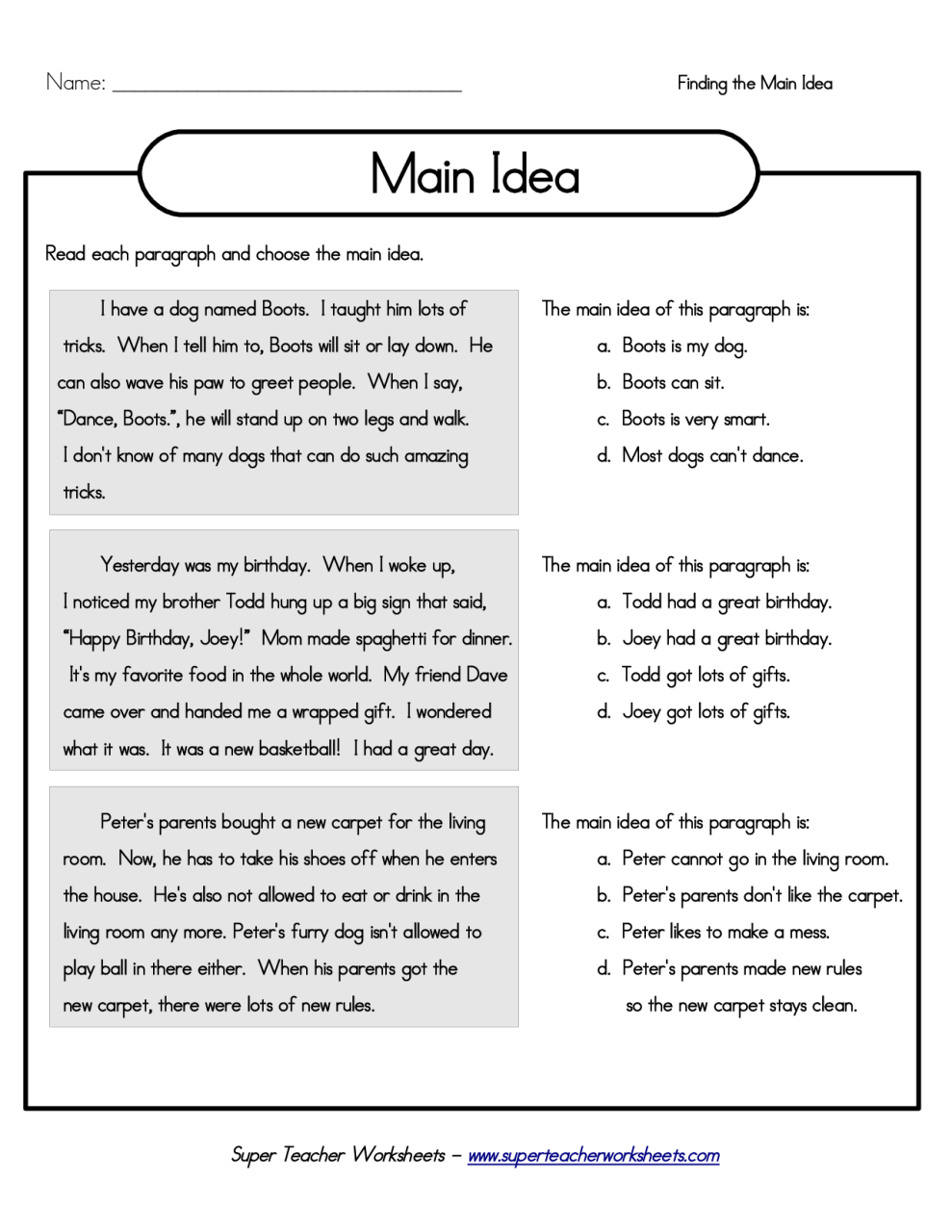 Fifth Grade Super Teacher Worksheets Reading Comprehension