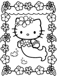 hello kitty mermaid coloring page Hello kitty coloring, Kitty
