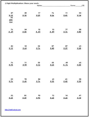 Multiplication Hard Math Problems For 5th Graders