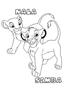 Simba and nala2 the lion king coloring page
