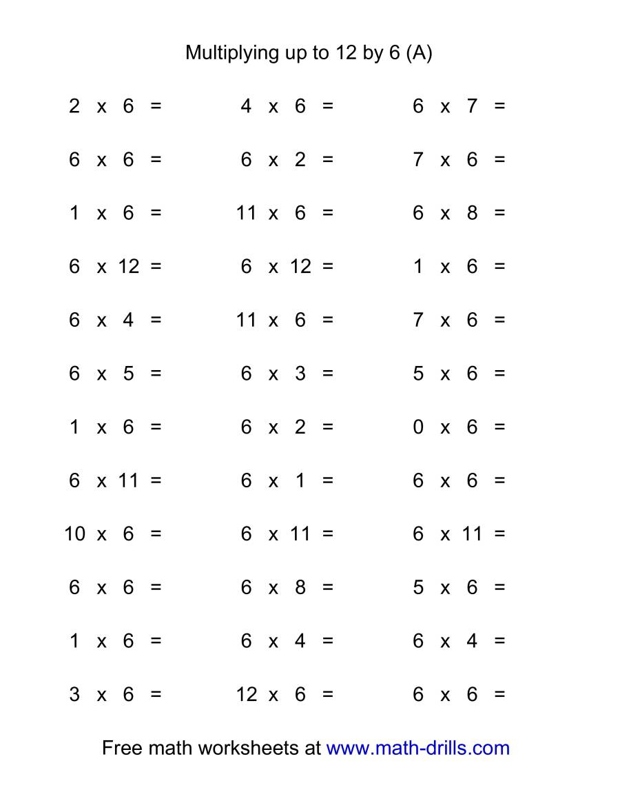 6 Multiplication Facts Worksheet