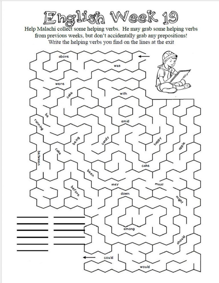 Activity Sheets For Kids Age 7