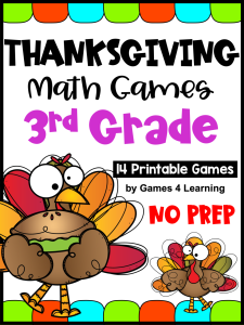 Thanksgiving Math Games for Third Grade Thanksgiving math