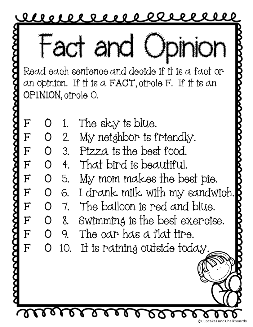 Fact And Opinion Worksheets Pdf Grade 7