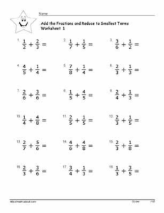 Finding Common Denominator Worksheet With Answers