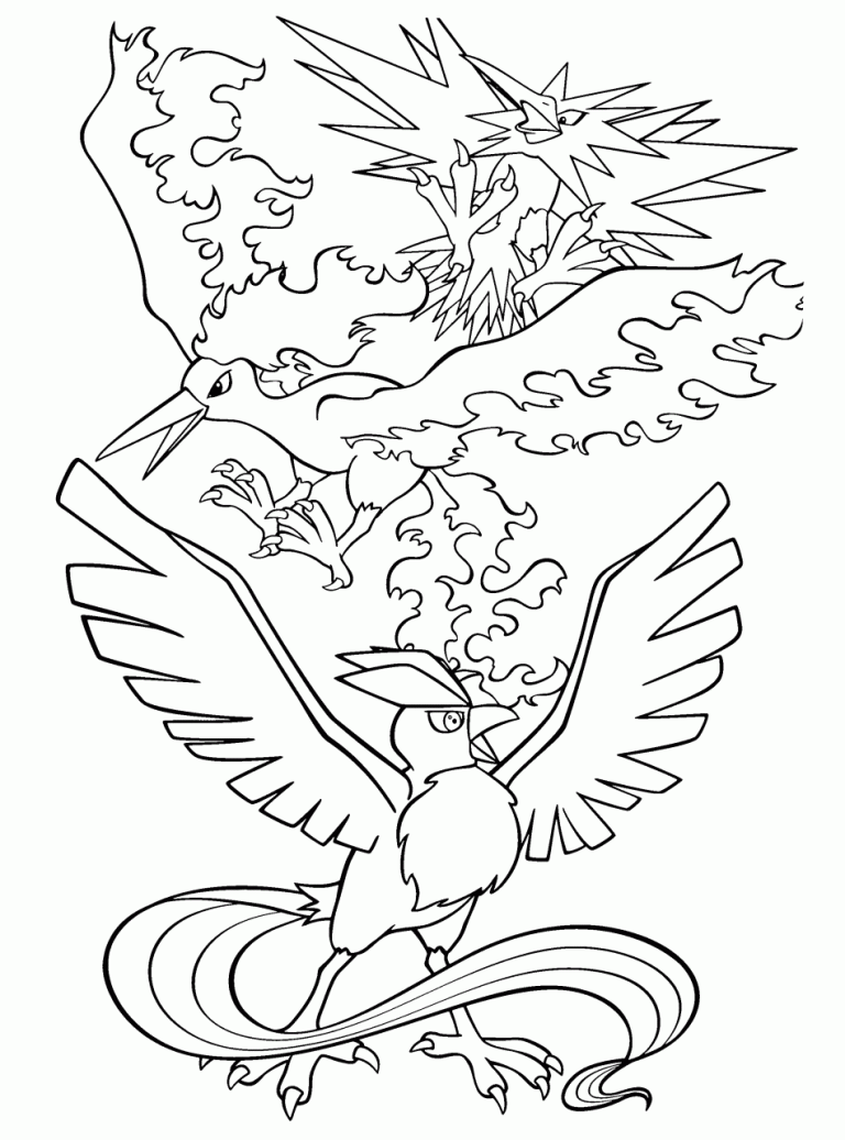 Legendary Birds Pokemon Coloring Pages
