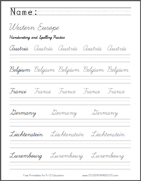 Cursive Writing Practice Sheets For Adults Pdf