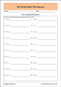 Free Printable Worksheets for 5th Grade