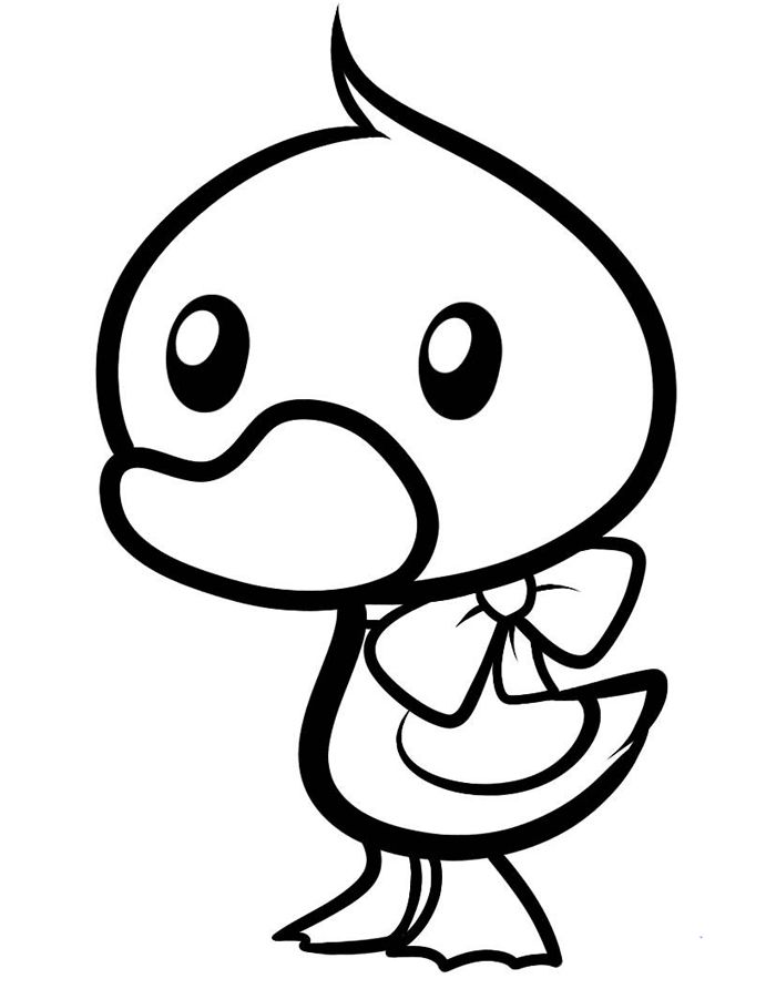 Duck Coloring Pages Easy