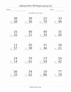 3rd Grade Regrouping Worksheets 2 Digit Subtraction without Regrouping