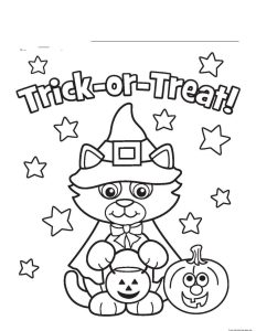 Halloween Kitty Costume Printable coloring pages for kids Free