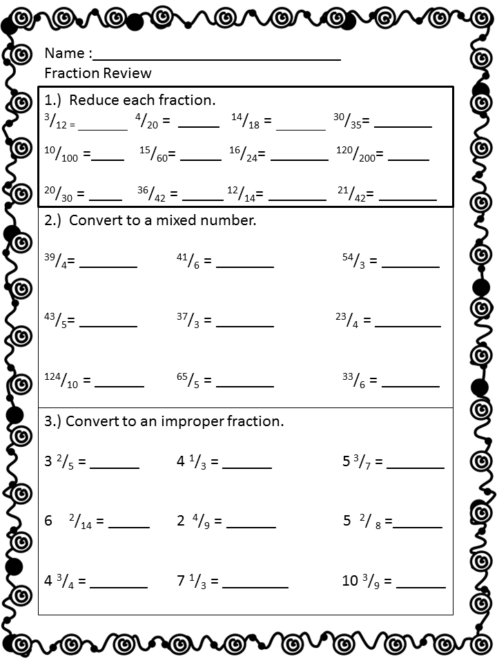Math Worksheets Grade 5 Fractions Thekidsworksheet