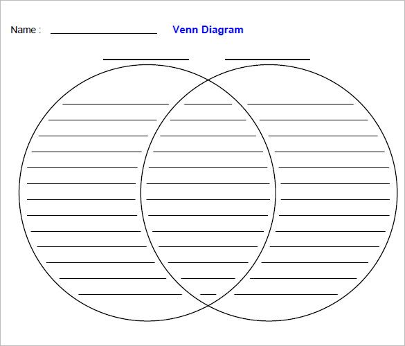 Downloadable Printable Venn Diagram With Lines