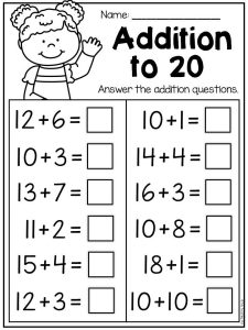 First Grade Addition and Subtraction Worksheets Distance Learning