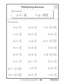 Multiplying Fractions On A Number Line Worksheets