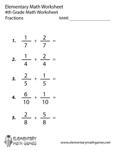 Fractions Worksheets For Class 4 lcm of fractions educational
