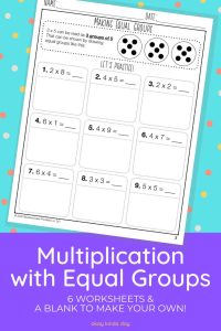 Multiplication with Equal Groups Worksheets Multiplication
