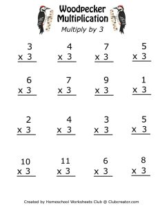 Multiplication Practice Sheets 3s Jack Cook's Multiplication Worksheets