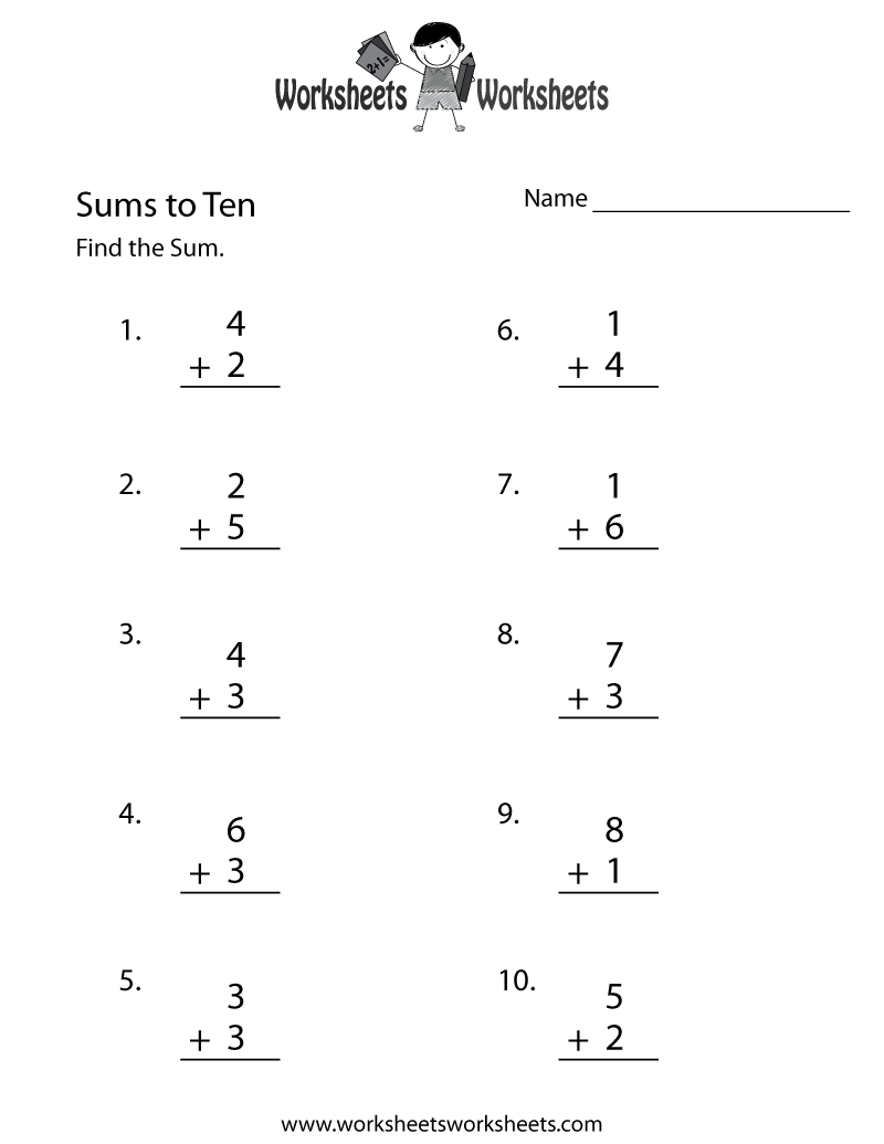 Free Printable Simple Addition Worksheets
