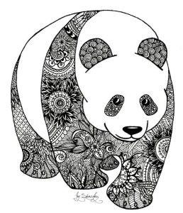 zentanglepandacoloringbook Mandala design art, Panda art