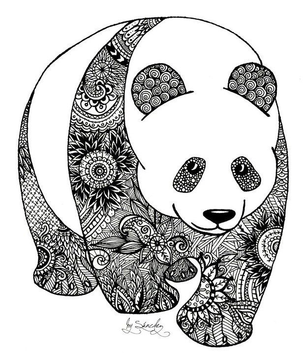 Panda Coloring Pages Hard