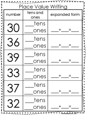 Expanded Form Tens And Ones Worksheets Grade 1 Pdf
