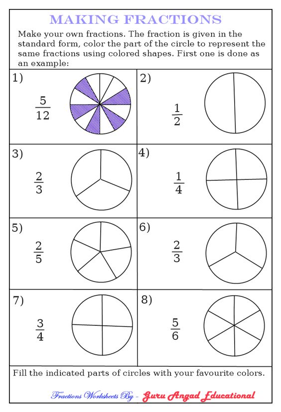 Introduction To Fractions Worksheets Grade 4