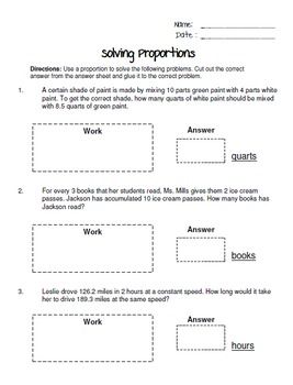 Ratios And Proportions Worksheet 7th Grade
