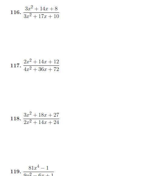 Simplifying Algebraic Fractions Worksheet Gcse
