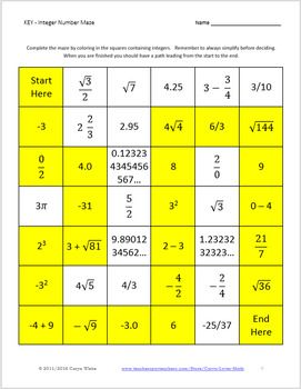 7th Grade Rational And Irrational Numbers Worksheet