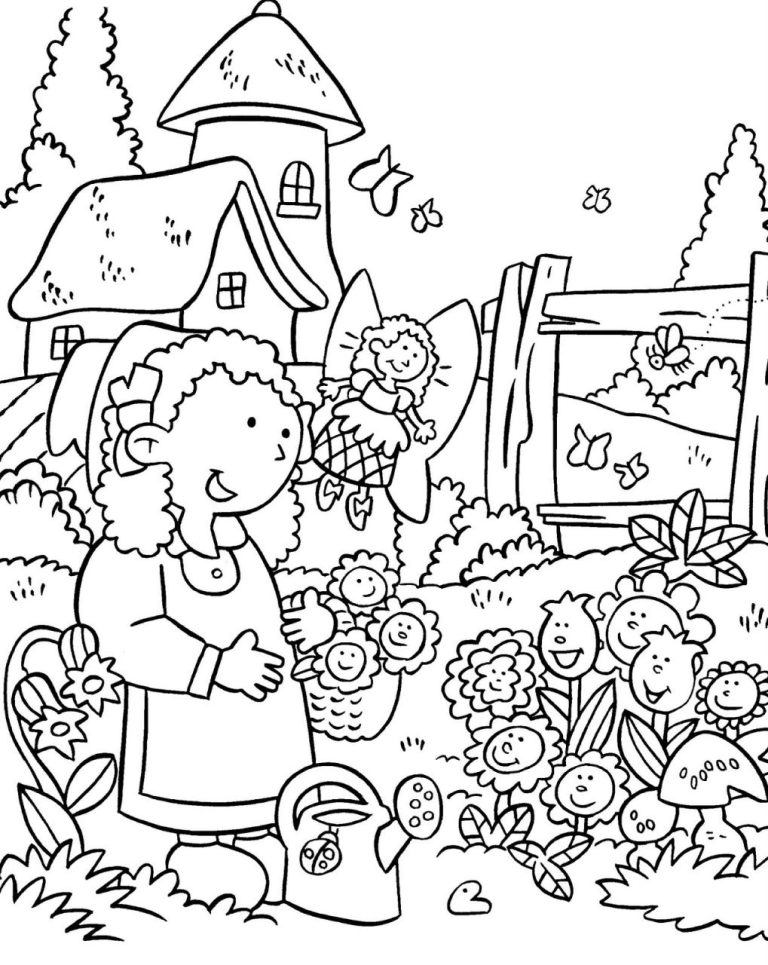 Coloring Page Flower Garden