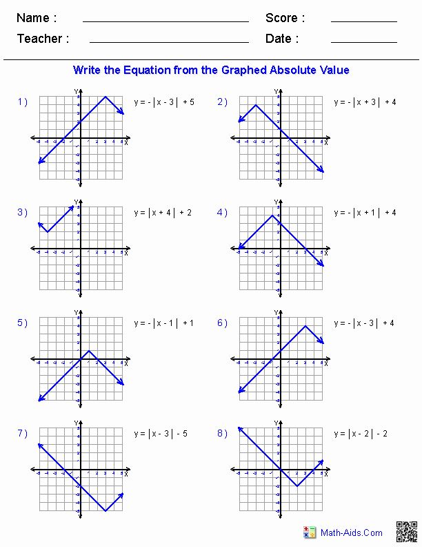Algebra 2 Absolute Value Inequalities Worksheet Answers