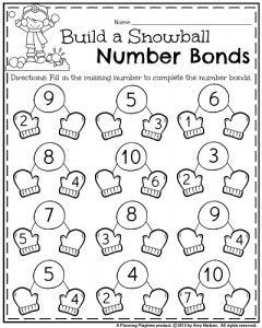 Kindergarten Blank Number Bonds Worksheets