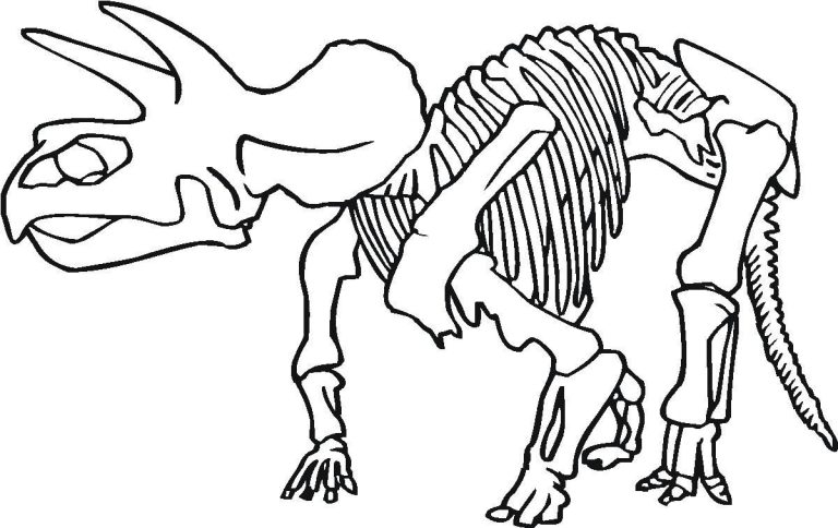 Coloring Page Dinosaur Skeleton