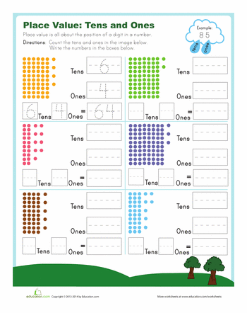 First Grade Place Value Tens And Ones Worksheets