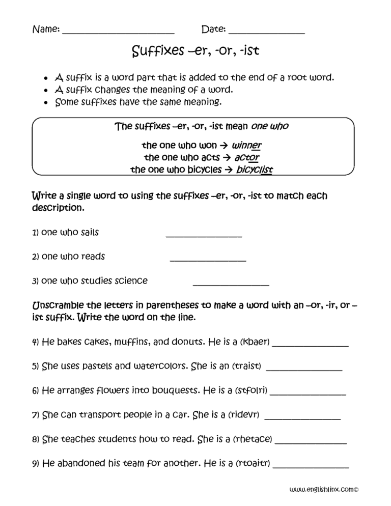 Grade 9 Prefixes And Suffixes Worksheets Pdf
