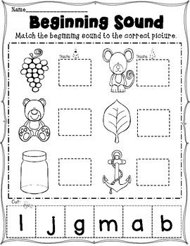 Free Printable Beginning Sounds Cut And Paste Worksheets
