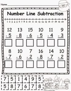 freebie Number line subtraction, Number line, First grade math worksheets