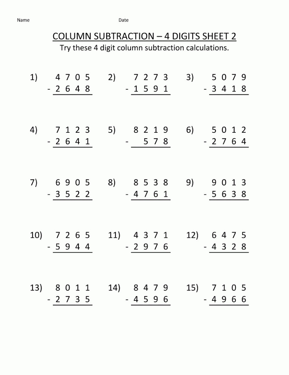 Free Printable Third Grade Math Worksheets For Grade 3