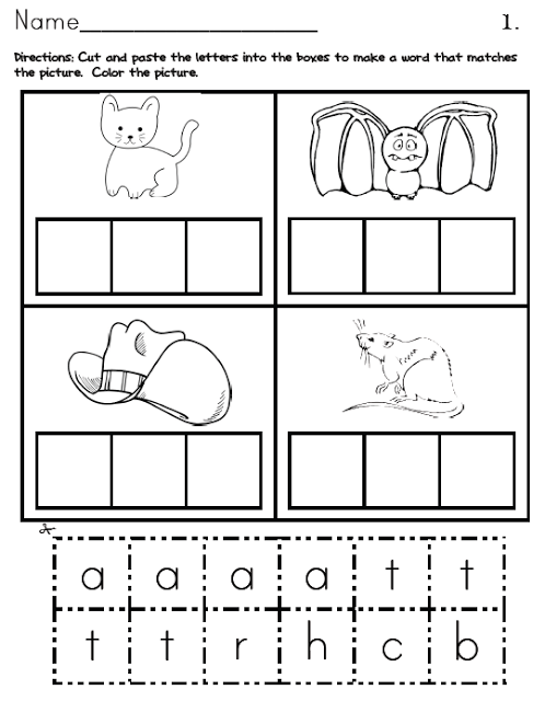 Free Printable Cut And Paste Rhyming Worksheets For Kindergarten